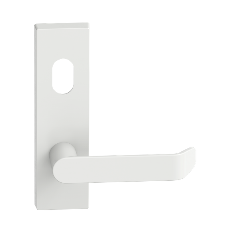 Rectangular Plate Lever #34 Cylinder/Concealed WHT 