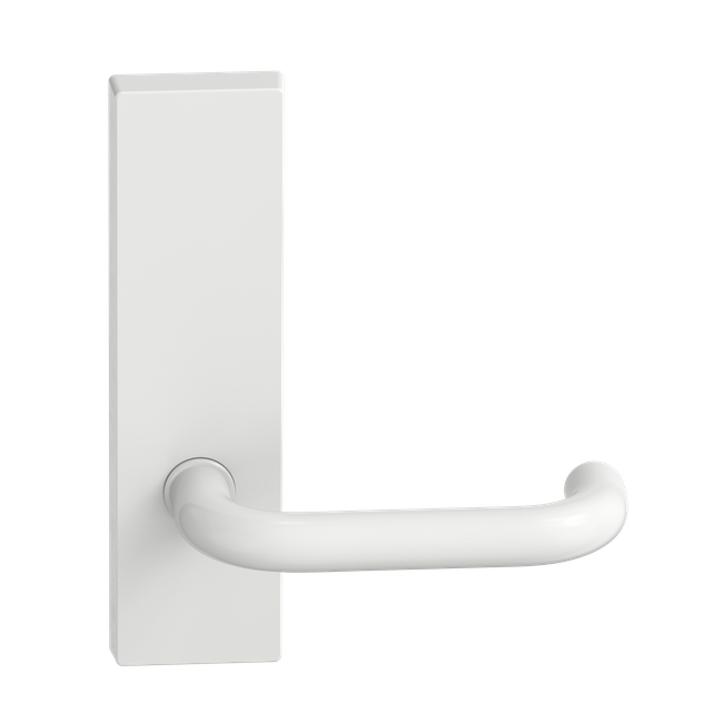 Rectangular Plate Lever #10 Plain/Concealed WHT