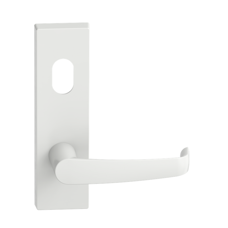 Rectangular Plate Lever #37 Cylinder/Concealed WHT 