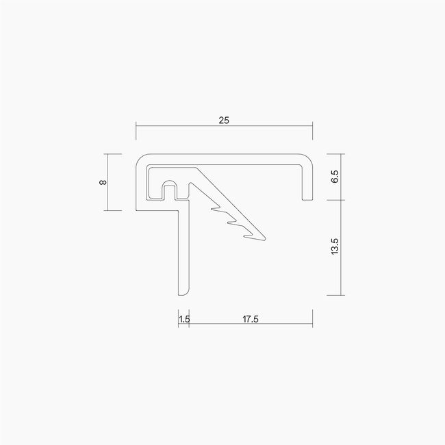 IS7060si Medium Duty Meeting Stile For Double Doors - 2750mm - BLACK #