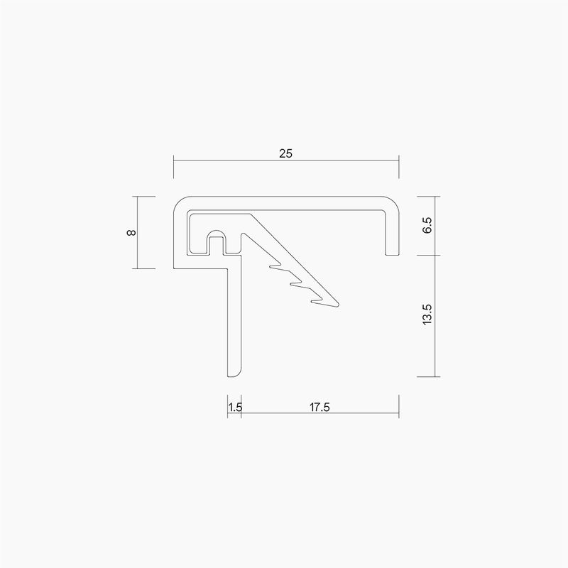 IS7060si Medium Duty Meeting Stile For Double Doors - 2750mm - BLACK #