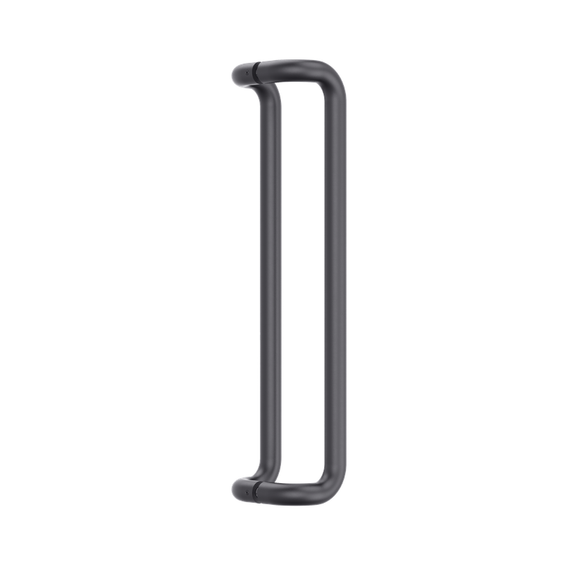 Round Section Offset D-Pull Handle 600 CTC x 632 OA BLK