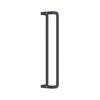 Round Section Offset Flat Pull Handle Set 25 x 600 CTC x 625 OA BLK