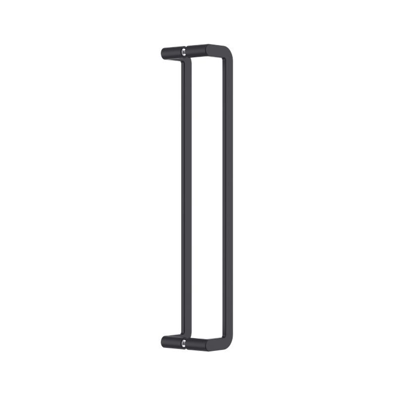 Round Section Offset Flat Pull Handle Set 25 x 600 CTC x 625 OA BLK