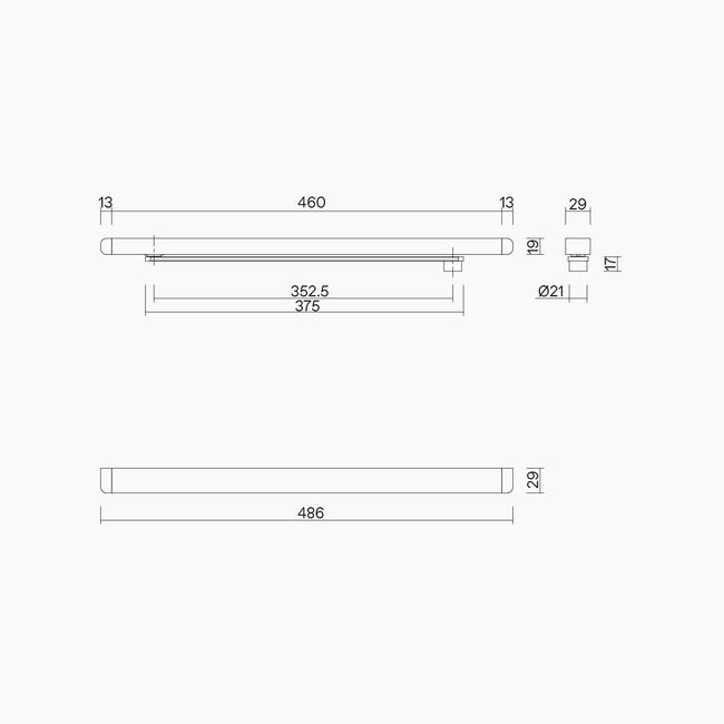 D0453/D0601/D0701 Hold Open Slide Rail BLK