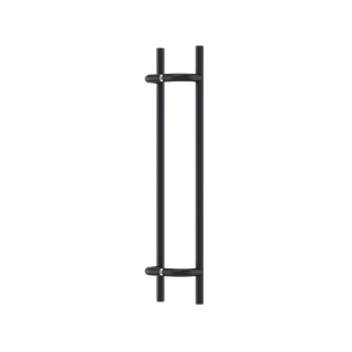Slimline Round Section Offset H-Pull Handle 450 CTC x 600 OA BLK