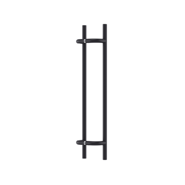 Round Section Offset H-Pull Handle 450 CTC x 600 OA BLK