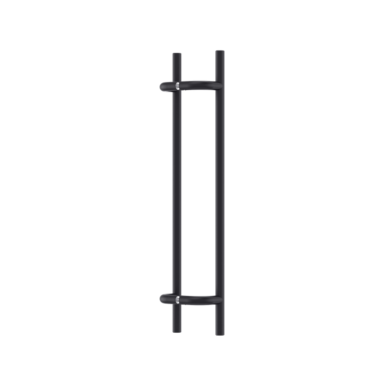 Round Section Offset H-Pull Handle 450 CTC x 600 OA BLK