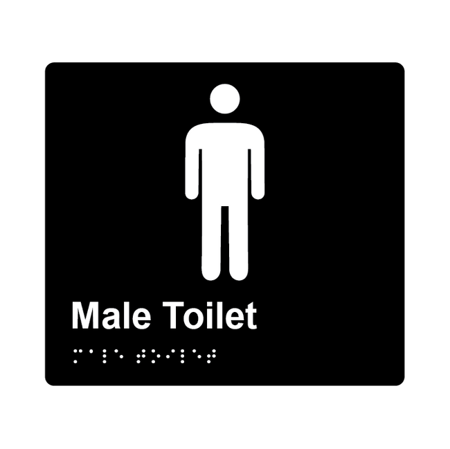L1001 Male Toilet Braille Sign 200x180mm