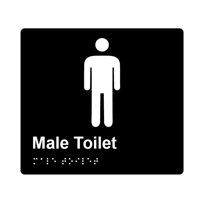 L1001 Male Toilet Braille Sign 200x180mm