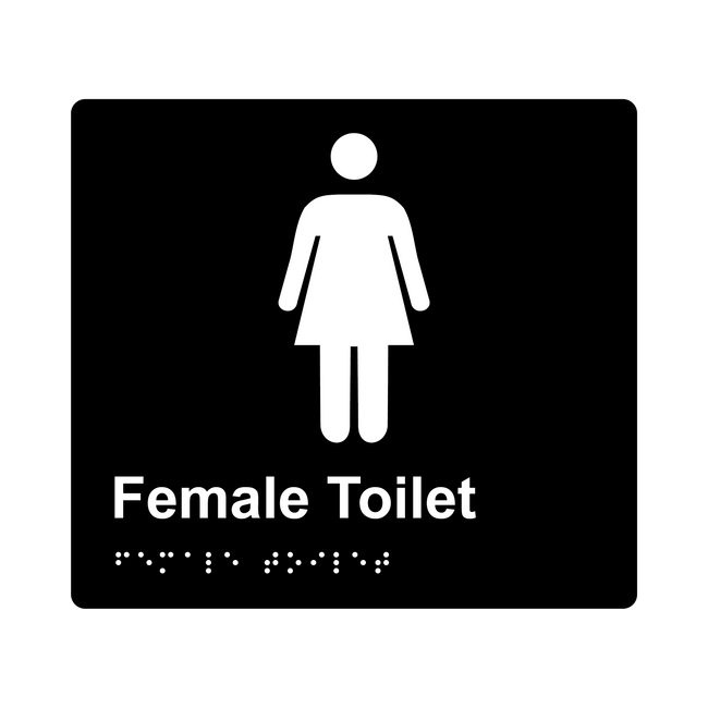 L1002 Female Toilet Braille Sign 200x180mm
