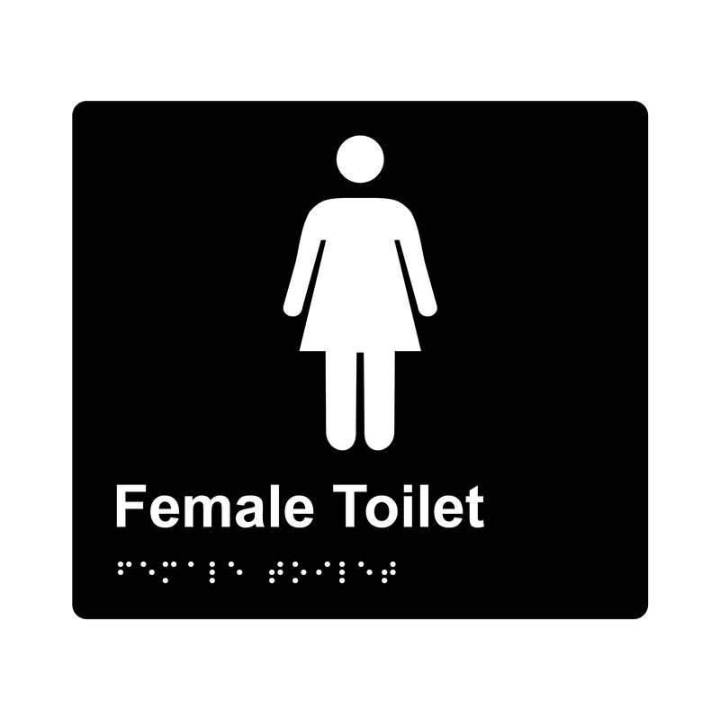 L1002 Female Toilet Braille Sign 200x180mm
