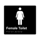 L1002 Female Toilet Braille Sign 200x180mm