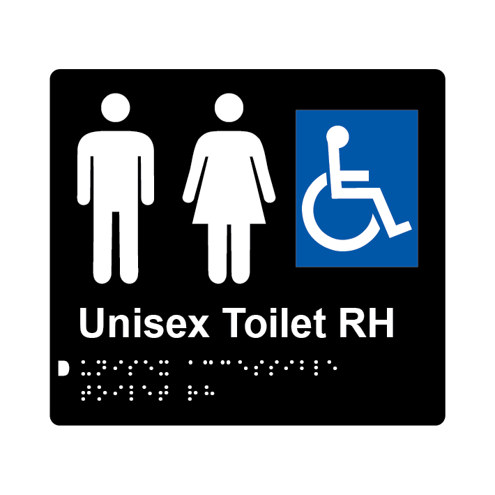 L1012 Unisex Accessible Toilet RH Braille Sign 200x180mm