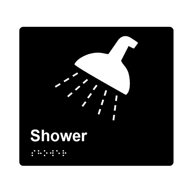 L1007 Shower Braille Sign 200x180mm