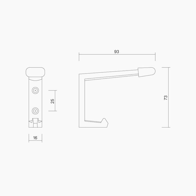 P0804 Single Robe Hook With Bumper