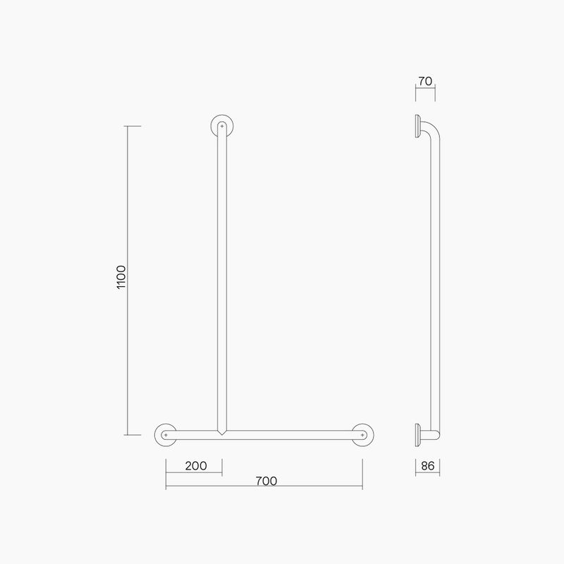 P0903 Shower Grab Rail Left Hand*