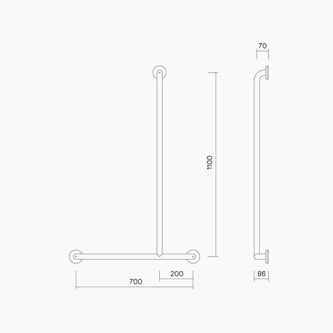 P0904 Shower Grab Rail Right Hand*