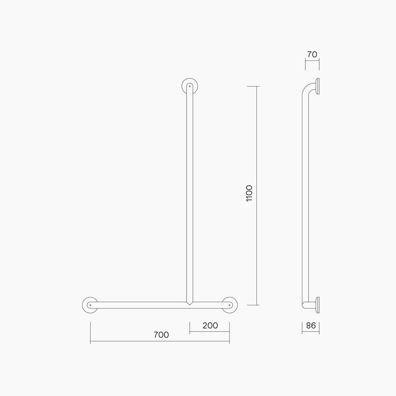 P0904 Shower Grab Rail Right Hand*