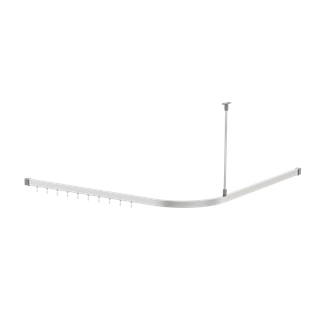 Shower Curtain Track 1200x1200 W/Hooks & Ceiling Support