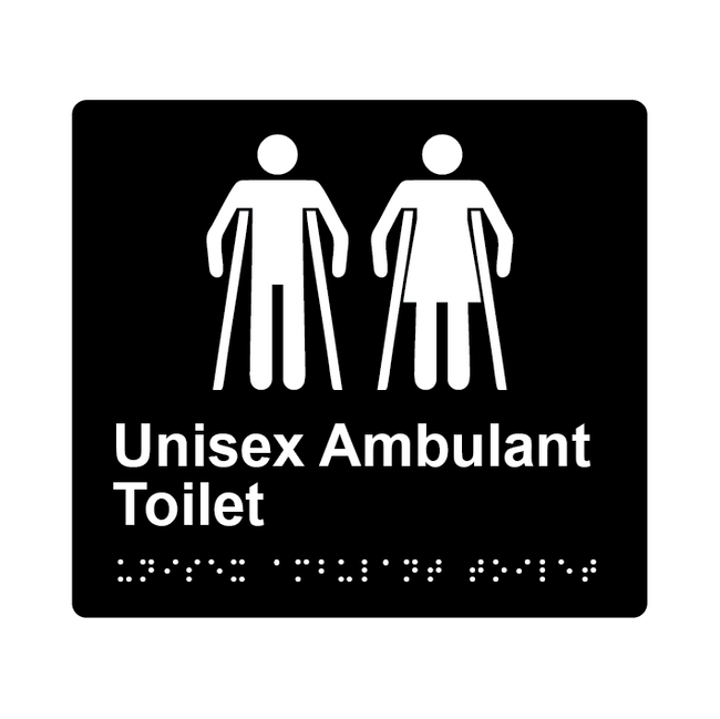 L1073 Unisex Ambulant Toilet Braille Sign 200x180mm
