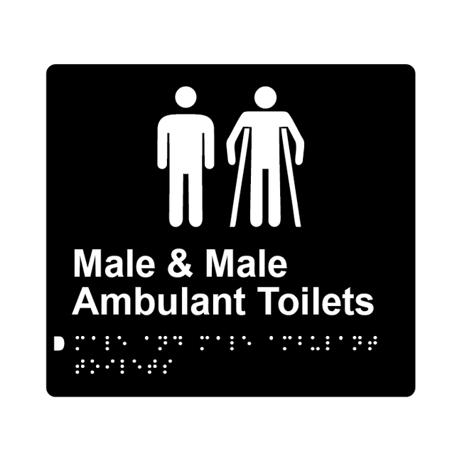 L1071 Male & Male Ambulant Toilets Braille Sign 200x180mm