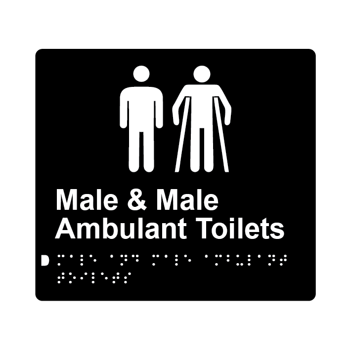 L1071 Male & Male Ambulant Toilets Braille Sign 200x180mm