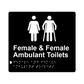 L1072 Female & Female Ambulant Toilets Braille Sign 200x180mm