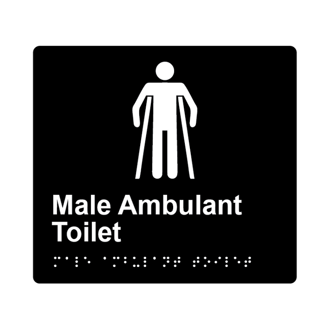 L1016 Male Ambulant Toilet Braille Sign 200x180mm