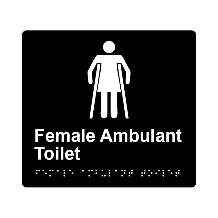 L1017 Female Ambulant Toilet Braille Sign 200x180mm