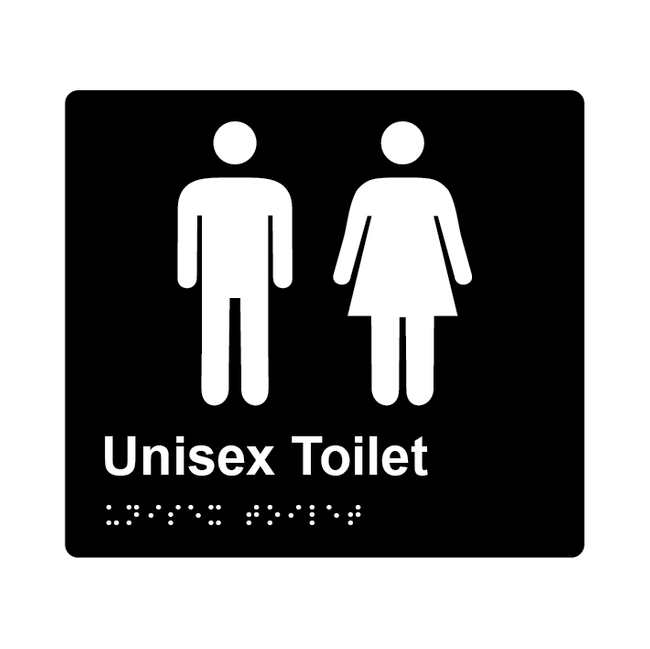 L1006 Unisex Toilet Braille Sign 200x180mm
