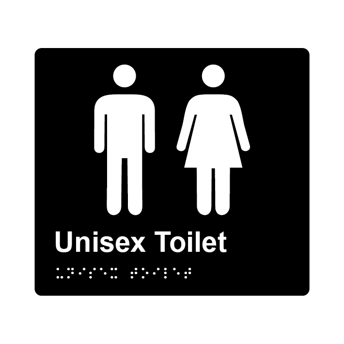 L1006 Unisex Toilet Braille Sign 200x180mm