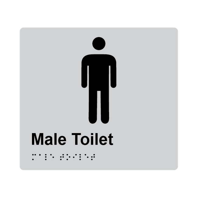 L1001 Male Toilet Braille Sign 200x180mm