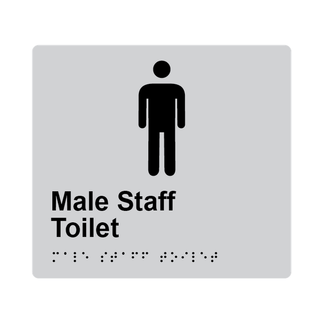 L1052 Male Staff Toilet Braille Sign 200x180mm
