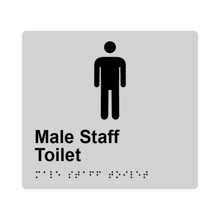 L1052 Male Staff Toilet Braille Sign 200x180mm