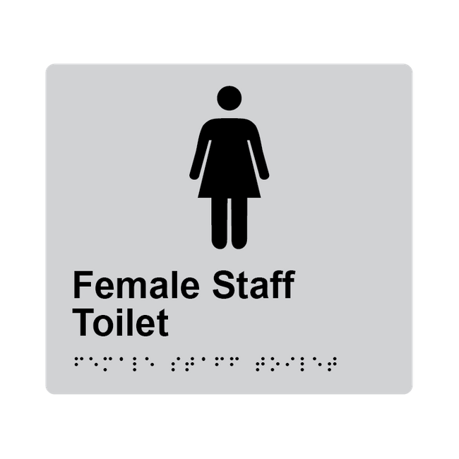 L1053 Female Staff Toilet Braille Sign 200x180mm