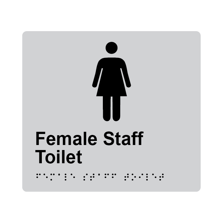 L1053 Female Staff Toilet Braille Sign 200x180mm