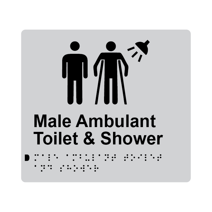 L1056 Male Ambulant Toilet & Shower Braille Sign 200x180mm