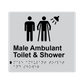 L1056 Male Ambulant Toilet & Shower Braille Sign 200x180mm