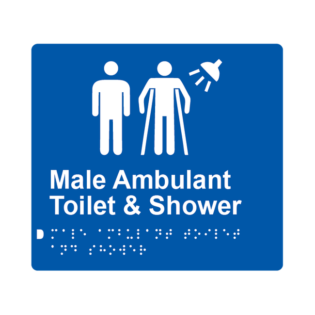 L1056 Male Ambulant Toilet & Shower Braille Sign 200x180mm