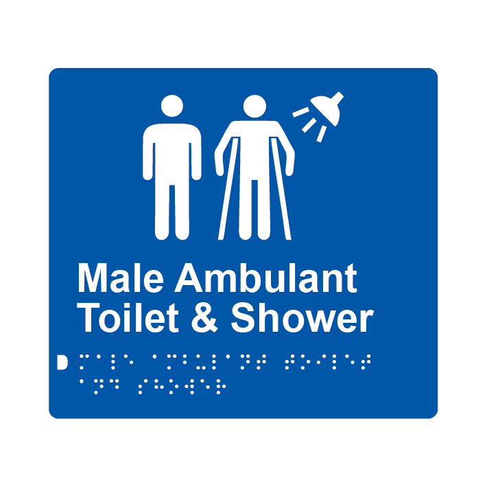 L1056 Male Ambulant Toilet & Shower Braille Sign 200x180mm