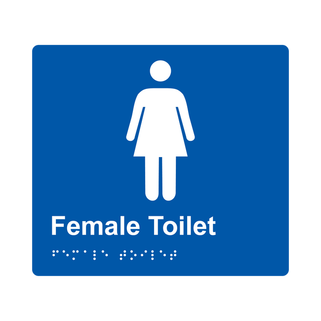 L1002 Female Toilet Braille Sign 200x180mm