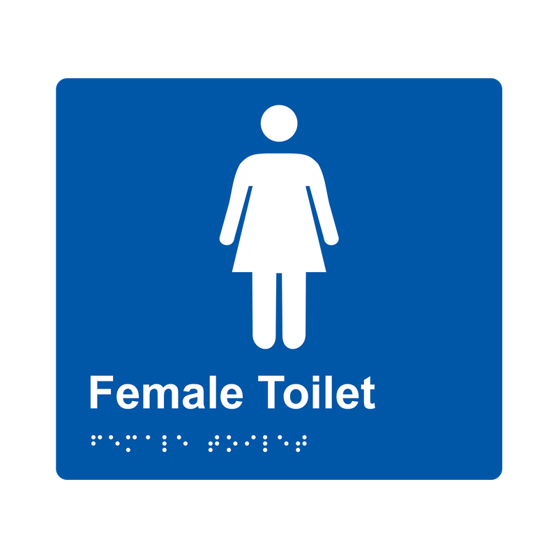 L1002 Female Toilet Braille Sign 200x180mm