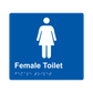 L1002 Female Toilet Braille Sign 200x180mm