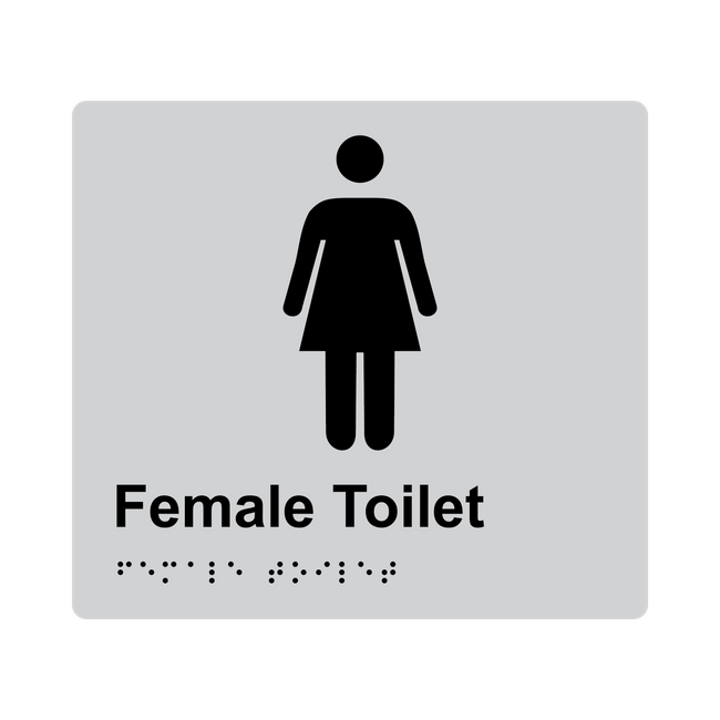 L1002 Female Toilet Braille Sign 200x180mm