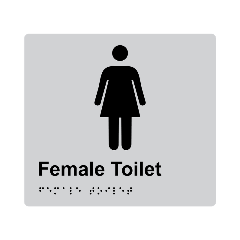 L1002 Female Toilet Braille Sign 200x180mm