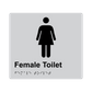 L1002 Female Toilet Braille Sign 200x180mm