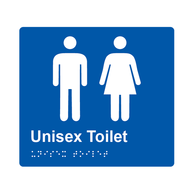 L1006 Unisex Toilet Braille Sign 200x180mm