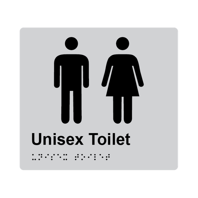 L1006 Unisex Toilet Braille Sign 200x180mm