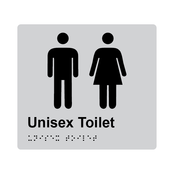 L1006 Unisex Toilet Braille Sign 200x180mm